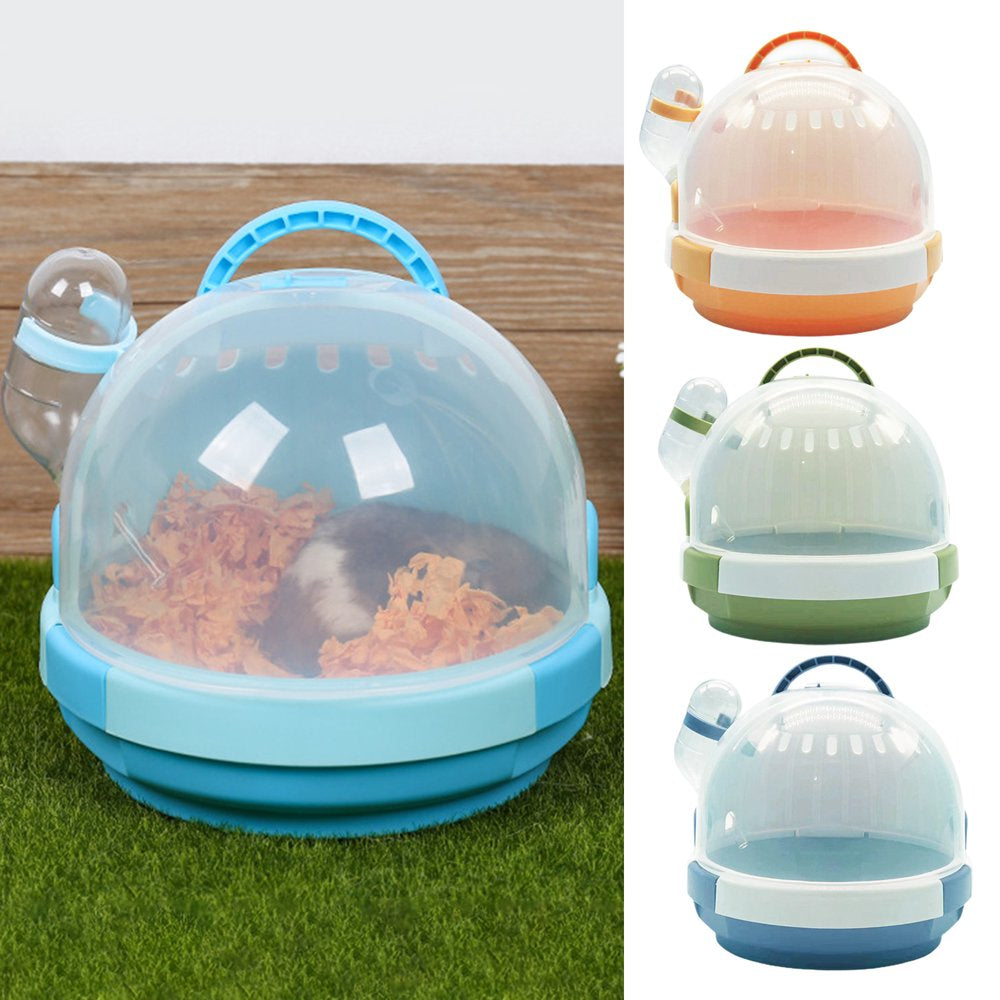 Meidiya Portable UFO Transparent Hamster Carry Cage with Water Bottle,Small Animal Habitat,Hamster Cage Nest Accessories for Guinea Pig,Chinchilla,Rat,Squirrel,Hedgehog