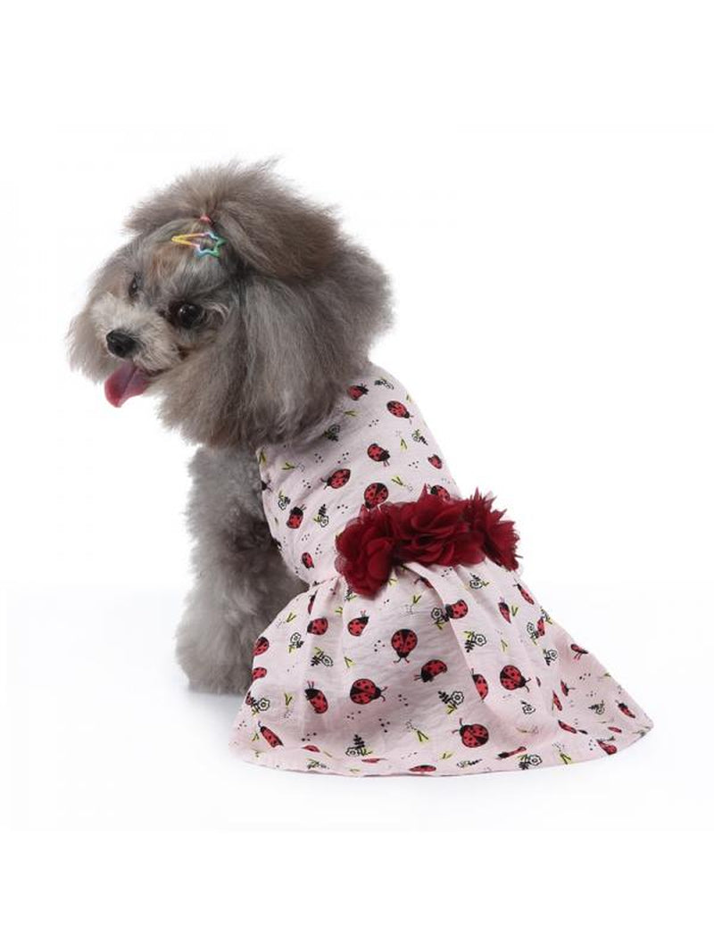 Flower Dog Dress for Pet Colorful Flower Print Clothes Birthday Party Doggie Sundress Puppy Clothes Animals & Pet Supplies > Pet Supplies > Dog Supplies > Dog Apparel Jongmart   