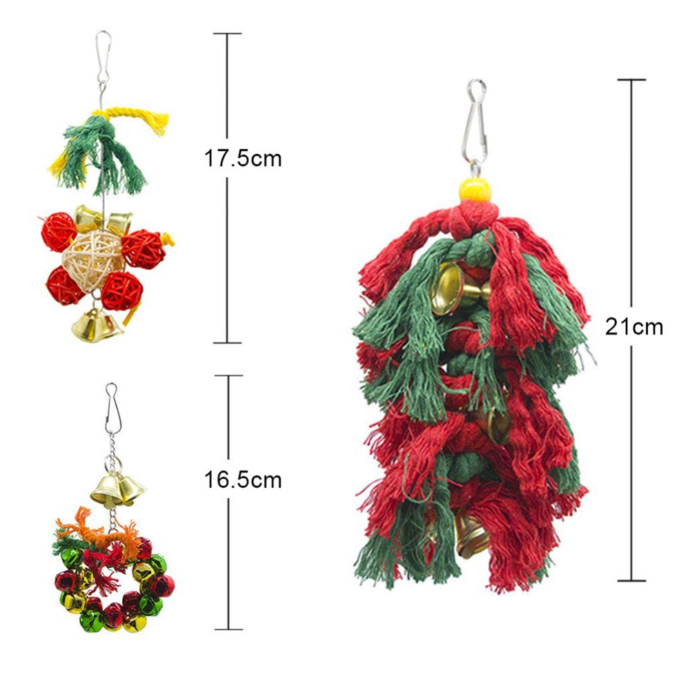 Visland 1/5Pcs Bird Toy, Hanging Swing Funny Parrot Rattan Ball Chew Toy for Small Parakeets, Cockatiels, Conures, Finches, Budgie, Macaws, Parrots, Love Birds Animals & Pet Supplies > Pet Supplies > Bird Supplies > Bird Toys Visland   