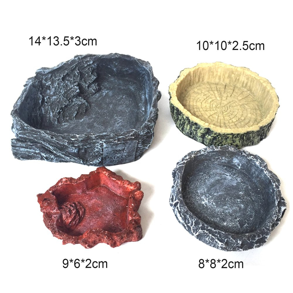 Meidiya Reptile Food Dish Durable Water Bowl Food Feeding Bowl for Reptile Amphibian Pets,Resin Aquarium Ornament Fish Tank Decor Animals & Pet Supplies > Pet Supplies > Reptile & Amphibian Supplies > Reptile & Amphibian Food Meidiya   