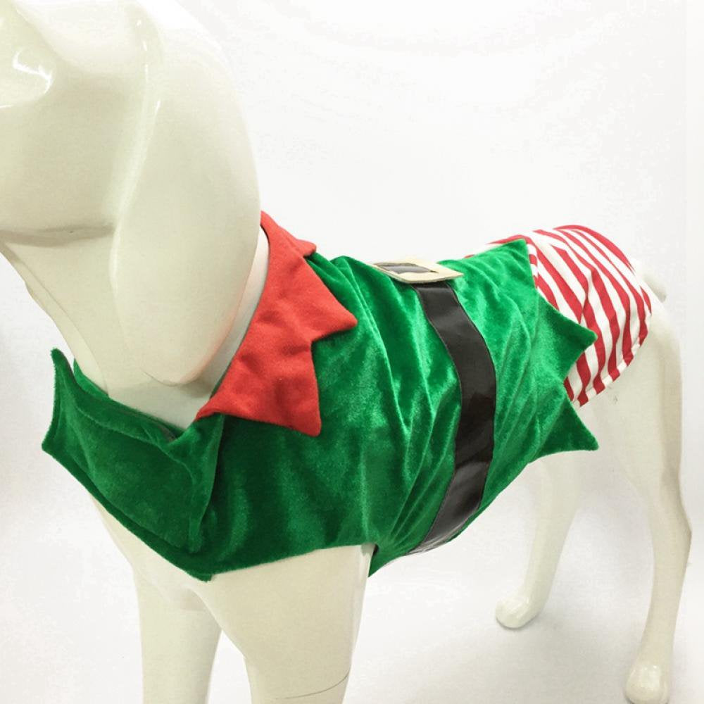 Christmas Green Elf Pet Dog Christmas Vest Coat Costumes Pet Dress Puupy Apparel Animals & Pet Supplies > Pet Supplies > Dog Supplies > Dog Apparel Jongmart XL  