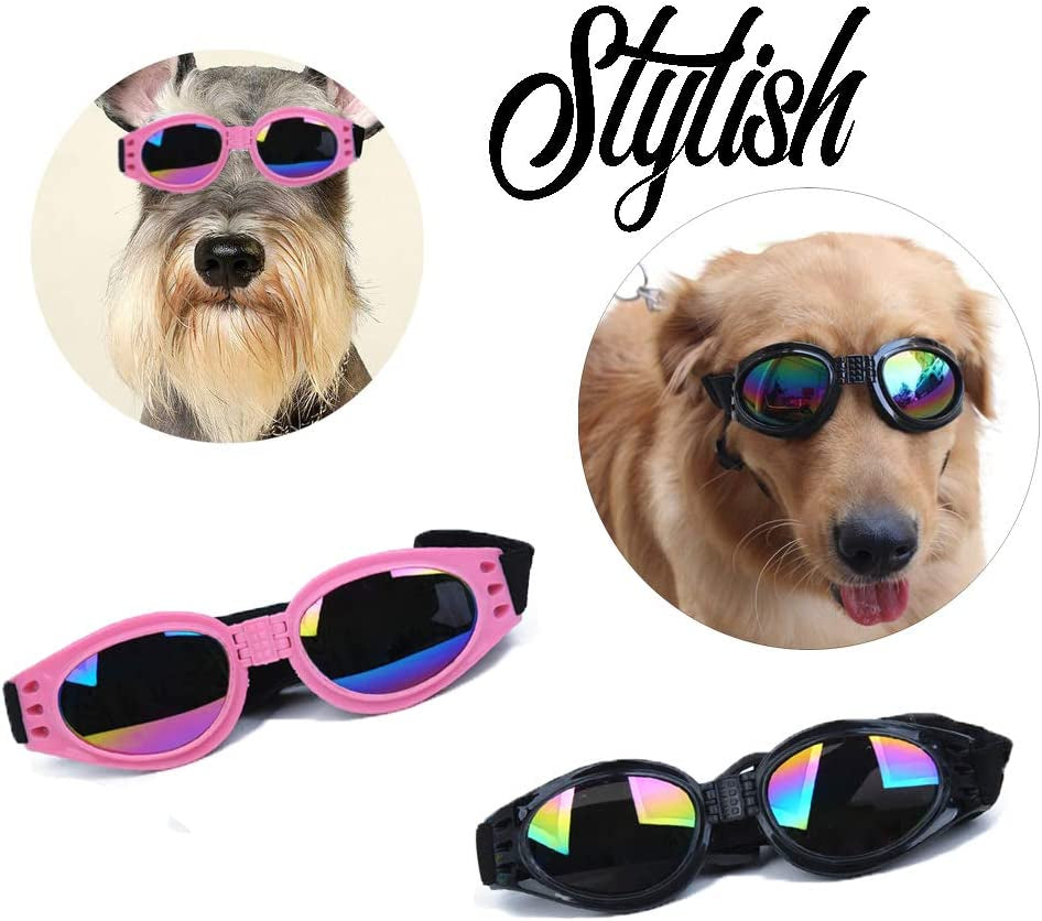 2Pcs Stylish Pet Glasses Cool Dog Sunglasses Dog Doggles Waterproof Windproof Eyewear UV Protection Sunglass for Doggy Puppy Animals & Pet Supplies > Pet Supplies > Dog Supplies > Dog Apparel CHULAI   