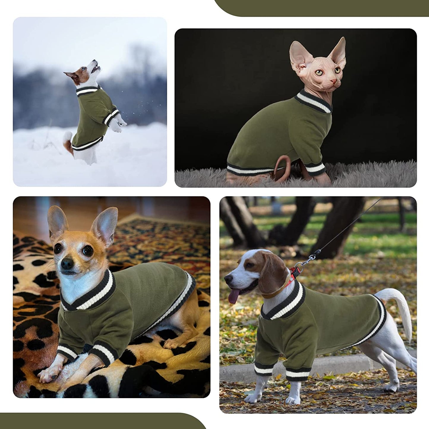 FUAMEY Dog Pullover Sweater, Dog Winter Coat Cold Weather Outfit Dog Clothes Warm Dog Jacket Small Medium Large Dog Winter Vest Easy on Puppy Boy Girl Sweater Animals & Pet Supplies > Pet Supplies > Dog Supplies > Dog Apparel FUAMEY   