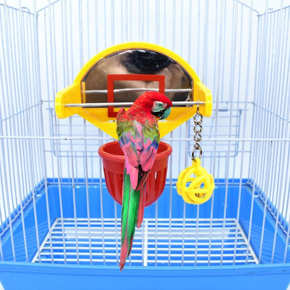 Funny Parrot Birds Toys Mini Basketball Hoop Props Parakeet Bell Ball Chew Toy Animals & Pet Supplies > Pet Supplies > Bird Supplies > Bird Toys CHANCELAND   