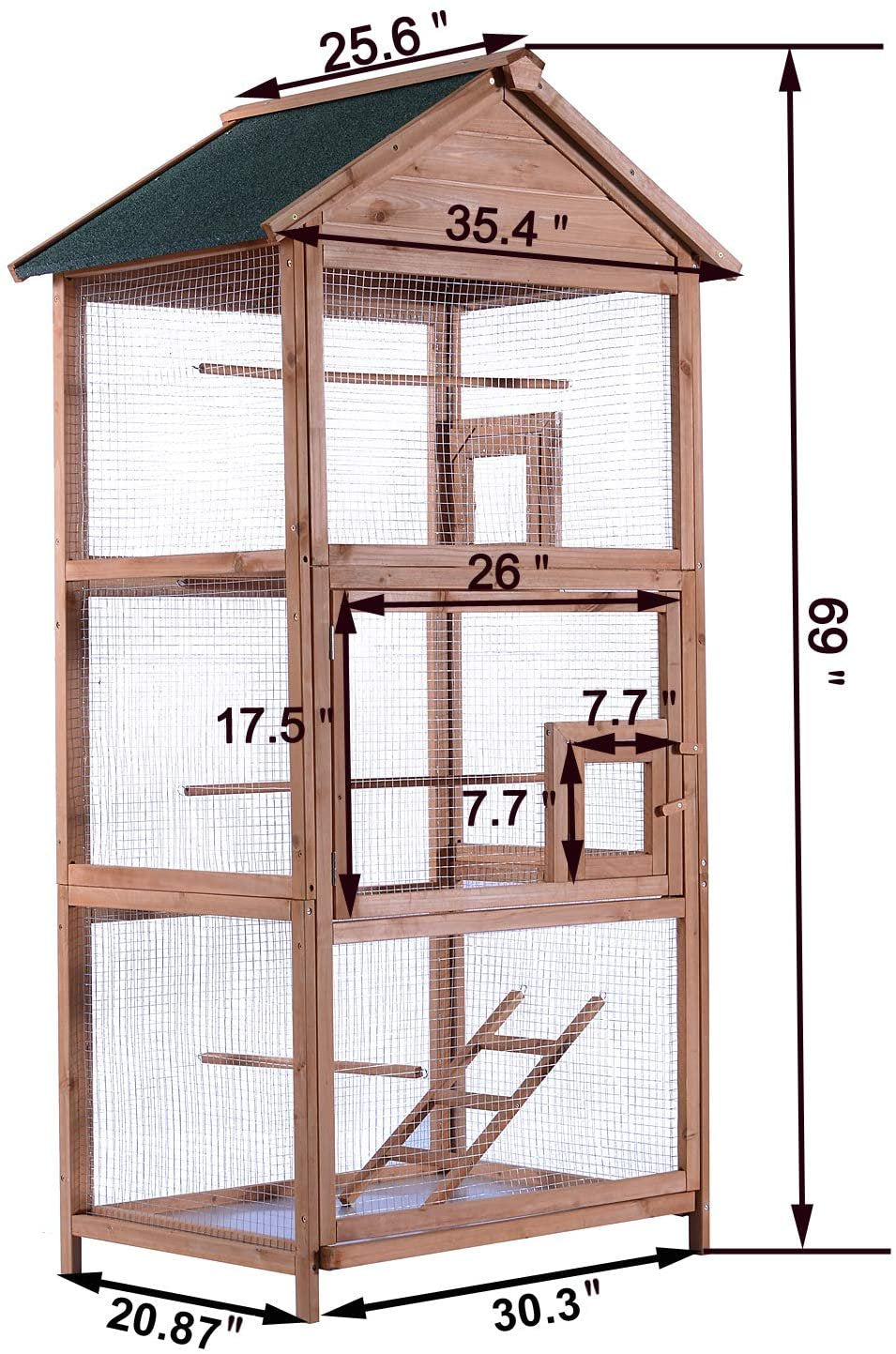 Mcombo 70" Wooden Bird Cage, Pet Parrot Cages with Stand 0011L Animals & Pet Supplies > Pet Supplies > Bird Supplies > Bird Cages & Stands Newacme LLC   