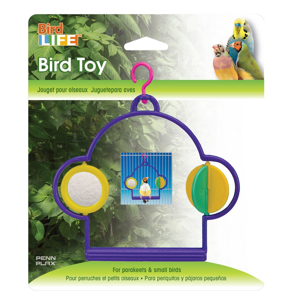 Penn-Plax Bird Swing with Mirror and Spinner Toy, Attaches to Wire Birdcages, Great for Parakeets, Finches, and Other Small Birds Multi-Color Animals & Pet Supplies > Pet Supplies > Bird Supplies > Bird Toys Penn-Plax   