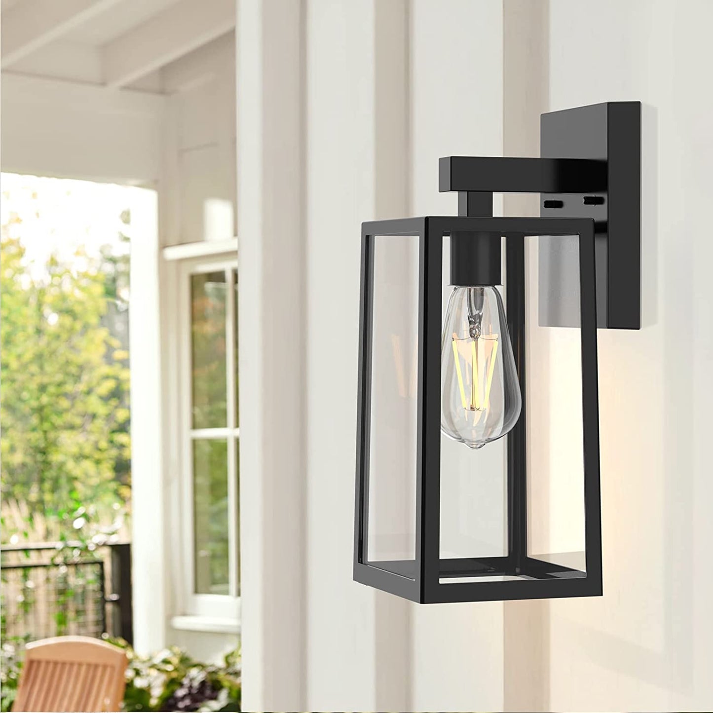 Maxvolador Outdoor Wall Sconce, Exterior Waterproof Wall Lantern Light Fixtures, Black Porch Lights with Toughened Glass Shade, Anti-Rust E26 Socket Front Door Wall Mount Lighting for Garage, 2 Pack Animals & Pet Supplies > Pet Supplies > Dog Supplies > Dog Apparel MAXvolador   