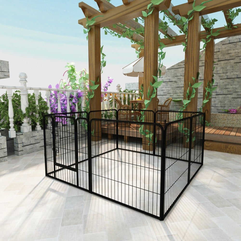 SUGIFT Foldable Exercise Pet Playpen, Dog Pen Pet Playpen Dog Run Fence,Black, Small/31.5 Inch X 31.5 Inch Animals & Pet Supplies > Pet Supplies > Dog Supplies > Dog Kennels & Runs SUGIFT   