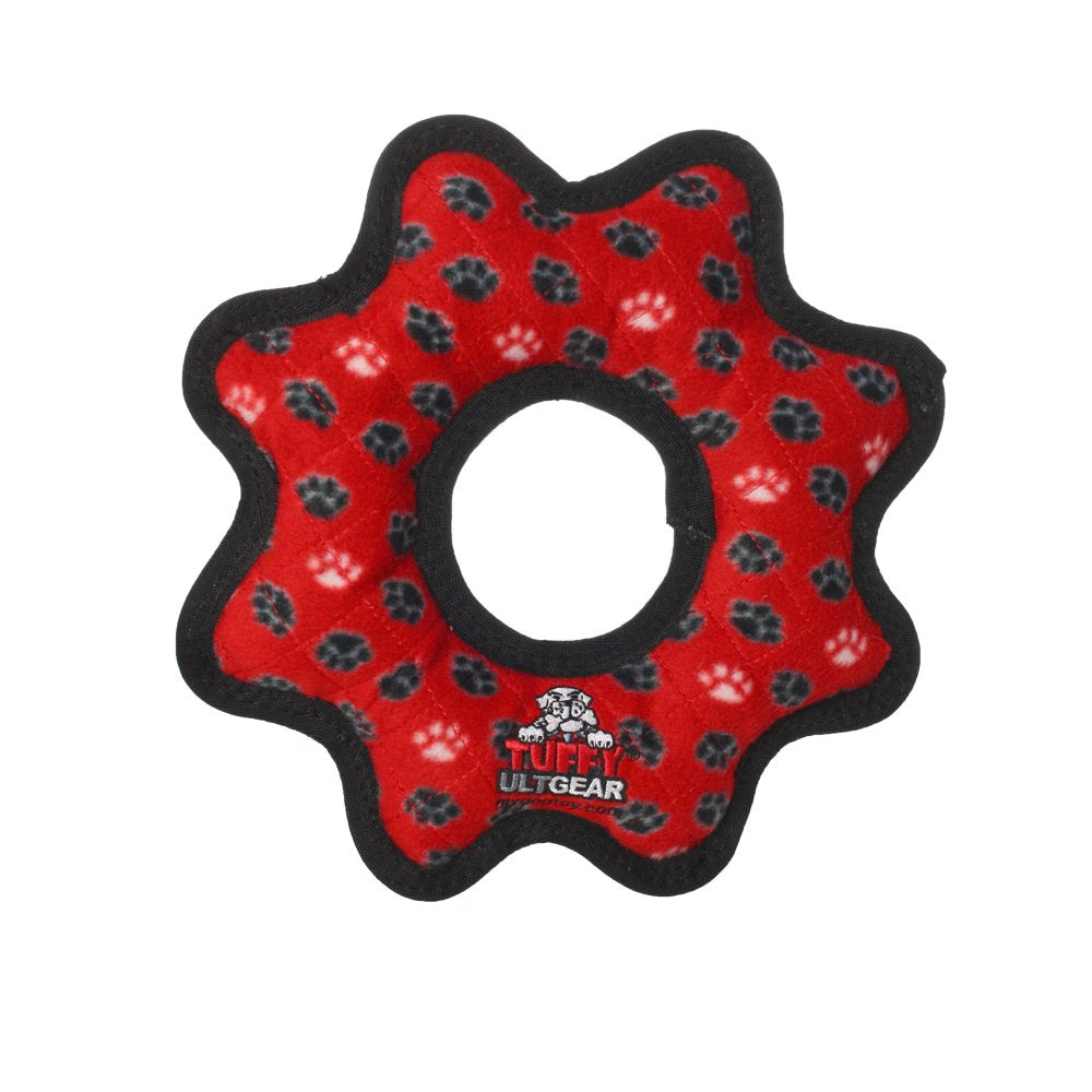 Tuffy Ultimate Gear Ring Red Paw, Durable Squeaky Dog Toy Animals & Pet Supplies > Pet Supplies > Dog Supplies > Dog Toys VIP Products   