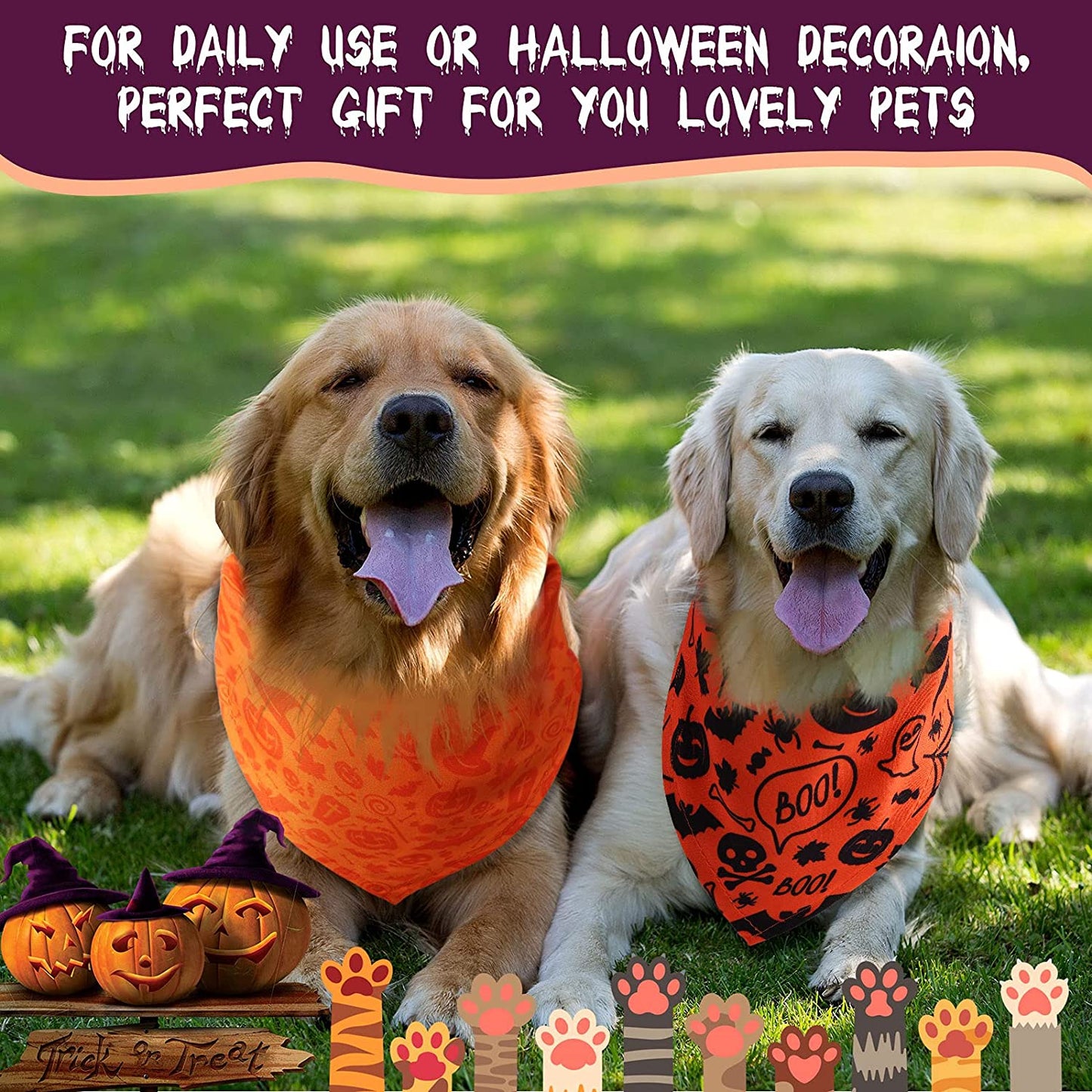 12 Pieces Halloween Dog Bandana Pumpkin Triangle Bandana Puppy Pets Neckerchief Washable Dog Neck Scarf Adjustable Pets Neck Bandana Holiday Pet Bibs for Halloween Dogs Cats Pets Animals & Pet Supplies > Pet Supplies > Dog Supplies > Dog Apparel Tatuo   