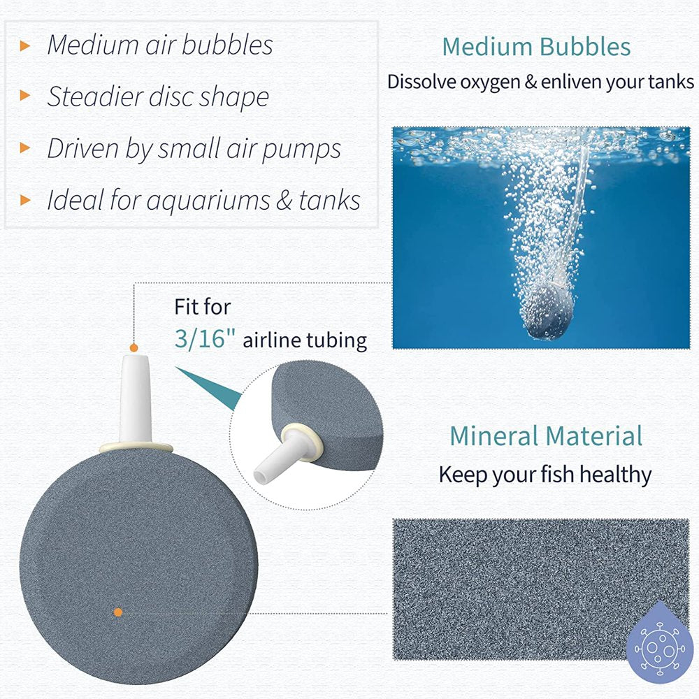 Aquarium 1.5 Inch Air Stone Disc Bubble Diffuser Release Tool for Air Pumps Fish Tanks Buckets Small Ponds and DWC Reservoirs, 4 Pack Animals & Pet Supplies > Pet Supplies > Fish Supplies > Aquarium & Pond Tubing RNAIRNI   