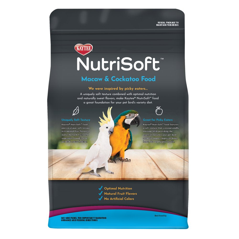 Kaytee Nutrisoft Macaw & Cockatoo Pet Bird Food 3 Lb. Animals & Pet Supplies > Pet Supplies > Bird Supplies > Bird Food Central Garden and Pet   