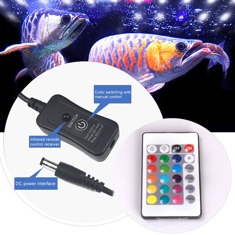 Gotofar Remote Control RGB Color Waterproof LED Aquarium Tank Lamp Projection Light Animals & Pet Supplies > Pet Supplies > Fish Supplies > Aquarium Lighting Gotofar   