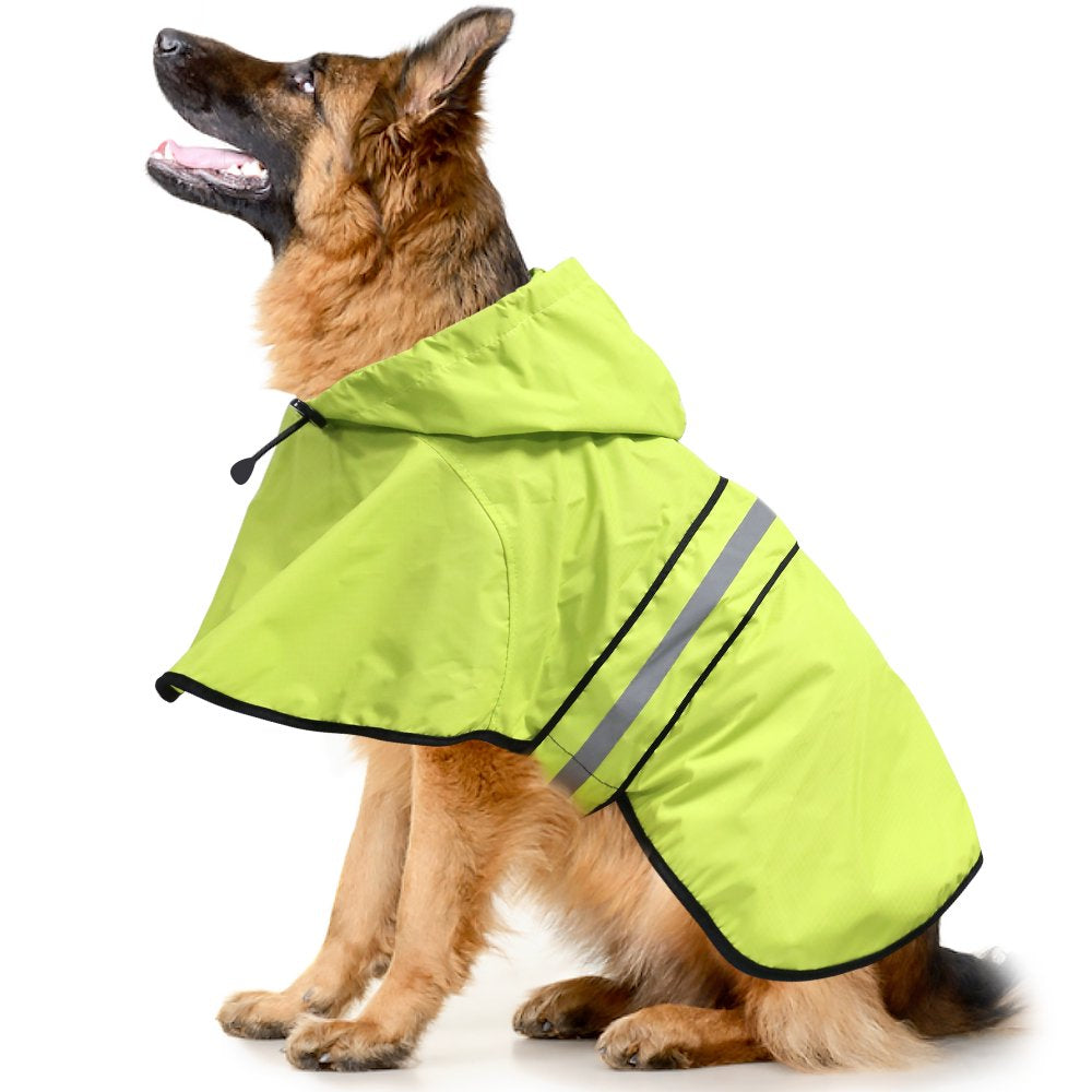 Bseen Dog Raincoat Hooded - Waterproof Reflective Pet Rain Jacket (Green, Large) Animals & Pet Supplies > Pet Supplies > Dog Supplies > Dog Apparel Dongguan Bison Sports Articles Co. Ltd. XL [Neck: 24.4"; Chest Girth: 22"-35"; Length: 25.5"] Green 