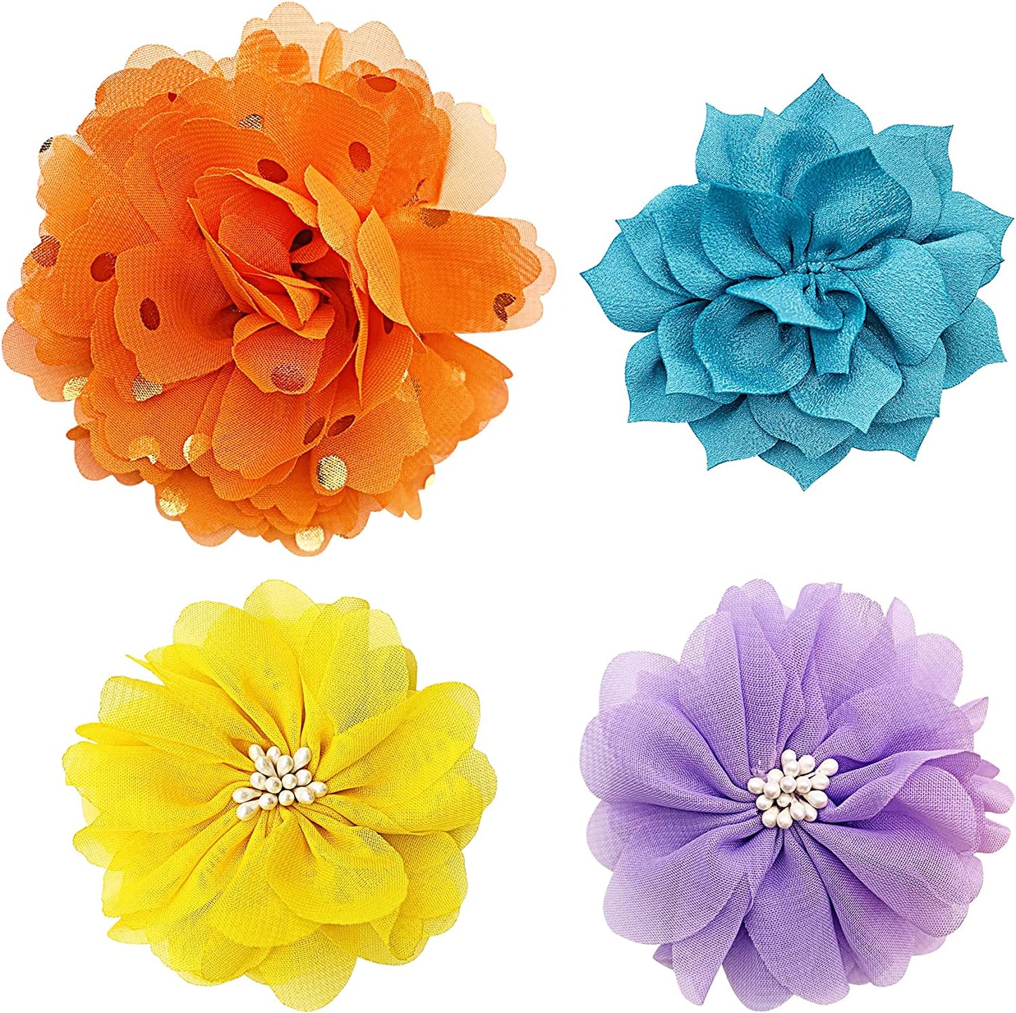 PET SHOW 4Pcs Dog Flowers Collar Charms Slides Attachment Accessories for Small Medium Large Dogs Cat Puppy Bows Grooming Supplies Animals & Pet Supplies > Pet Supplies > Dog Supplies > Dog Apparel Bysitshow E 3"/3.9"  