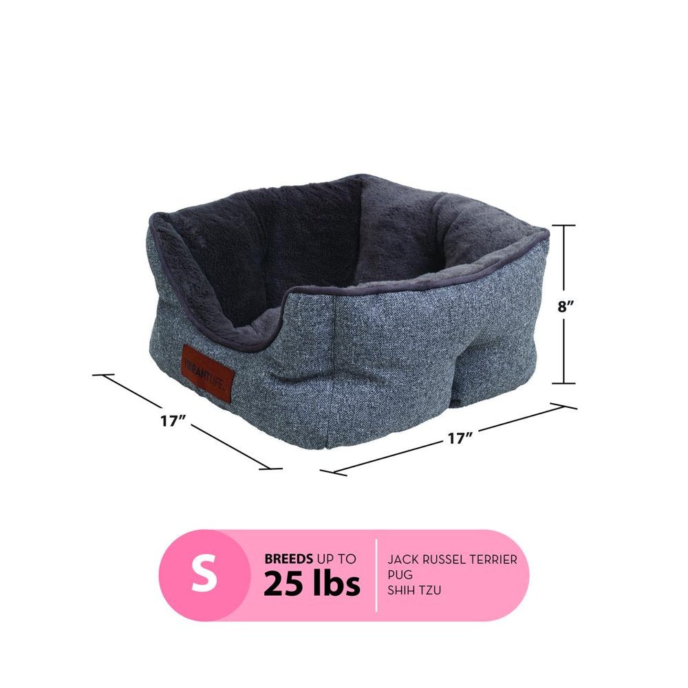 Vibrant Life Small High Wall Cuddler-Style Dog & Cat Bed, Gray Animals & Pet Supplies > Pet Supplies > Cat Supplies > Cat Beds PM&J LLC   