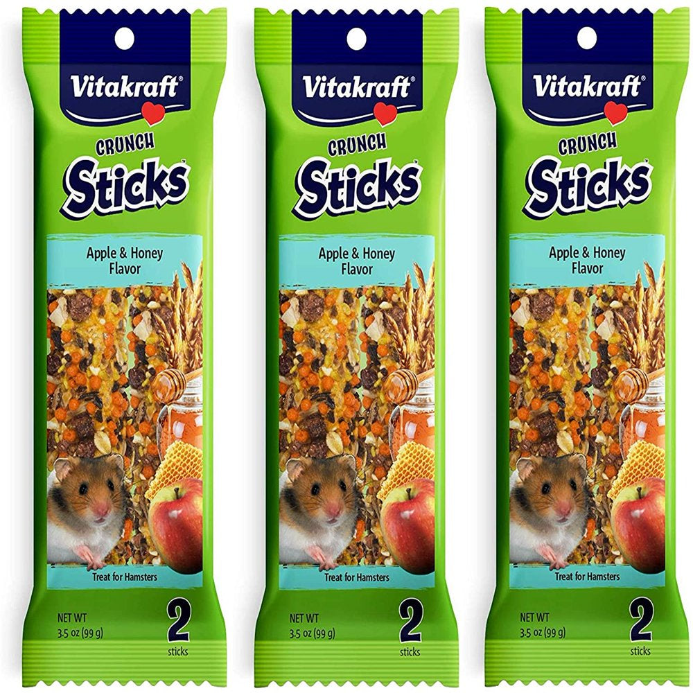 Vitakraft 3 Pack of Hamster Treat Crunch Sticks, 2 Sticks Each, Apple and Honey Flavor Animals & Pet Supplies > Pet Supplies > Small Animal Supplies > Small Animal Treats Vitakraft   