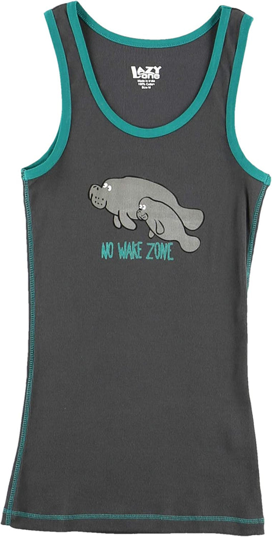 No Wake Zone Women'S Pajama Tank TOP by Lazyone | Soft Ladies Animal Sleepwear Animals & Pet Supplies > Pet Supplies > Dog Supplies > Dog Apparel Lazy One No Wake Zone Pajama Tank Medium 