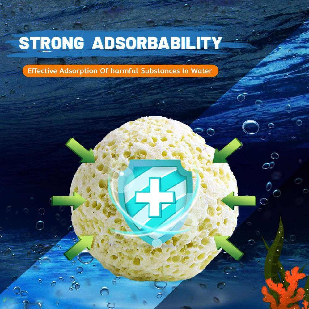 NEZO Aquarium Filter Media Porous Balls (Net Weight 5.5 Lbs) Bio Ceramic for Fresh Water, Sea Water Aquarium Fish Tank and Koi Pond, 2 Bags/Pack Animals & Pet Supplies > Pet Supplies > Fish Supplies > Aquarium Filters NEZO   