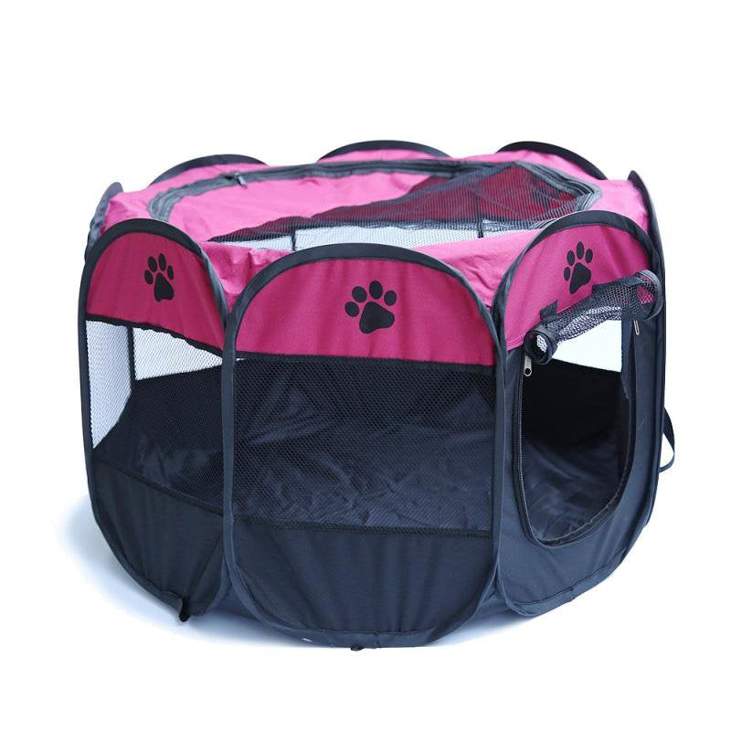 Forzero Portable Collapsible Octagonal Pet Tent Dog House Outdoor Breathable Tent Kennel Fence for Large Dogs Animals & Pet Supplies > Pet Supplies > Dog Supplies > Dog Houses Forzero M Rose Red 