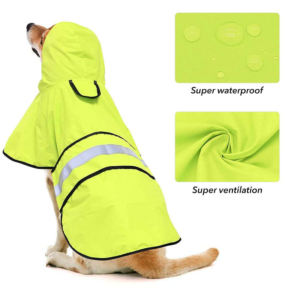 Bseen Dog Raincoat Hooded - Waterproof Reflective Pet Rain Jacket (Green, Large) Animals & Pet Supplies > Pet Supplies > Dog Supplies > Dog Apparel Dongguan Bison Sports Articles Co. Ltd.   