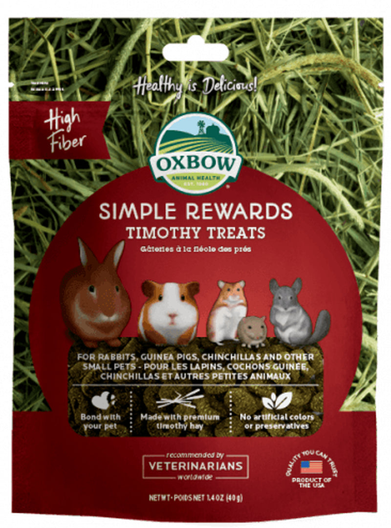 Oxbow Simple Rewards Small Animal Treats, Timothy Treats, 1.4 Oz.
