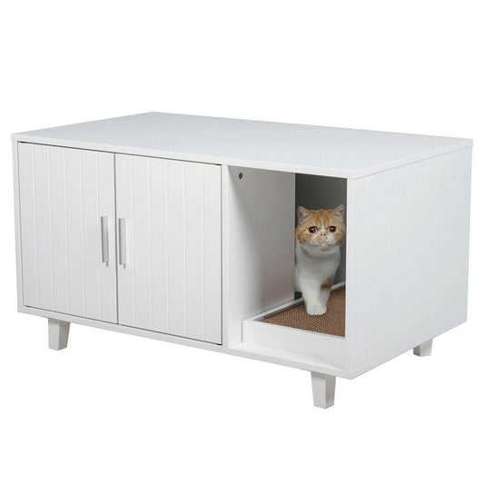 Good Life Apparel Modern Pet Crate Litter Box Enclosure House Table Animals & Pet Supplies > Pet Supplies > Cat Supplies > Cat Apparel Good Life Apparel White  