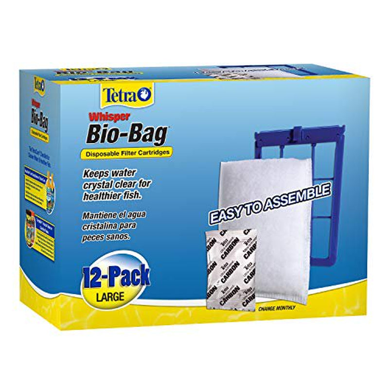 Tetra Whisper Bio-Bag Disposable Filter Cartridges for Aquariums, Large, Unassembled, 12 Count Animals & Pet Supplies > Pet Supplies > Fish Supplies > Aquarium Filters TETRA   