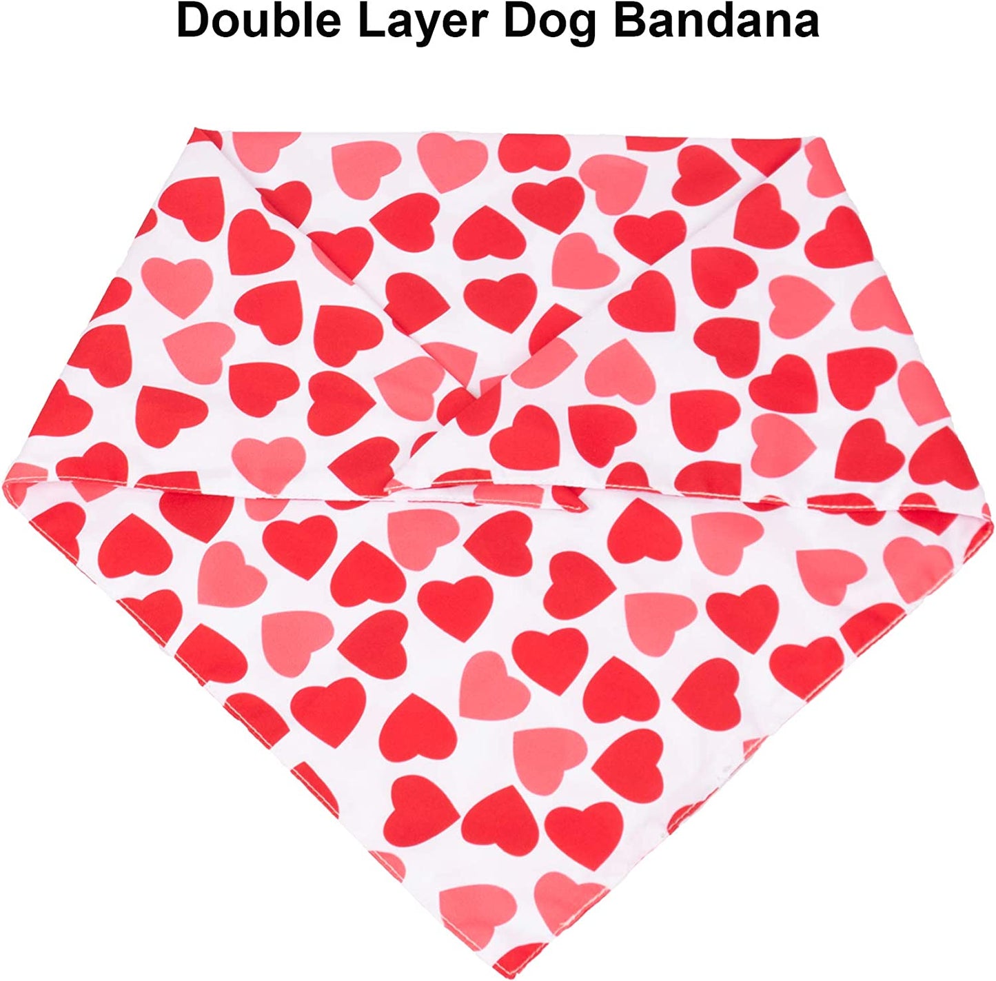 PTDECOR Valentine'S Day Dog Bandana Reversible Triangle Bibs Scarf for Small Medium Large Dogs (Black&Red) Animals & Pet Supplies > Pet Supplies > Dog Supplies > Dog Apparel PTDECOR   