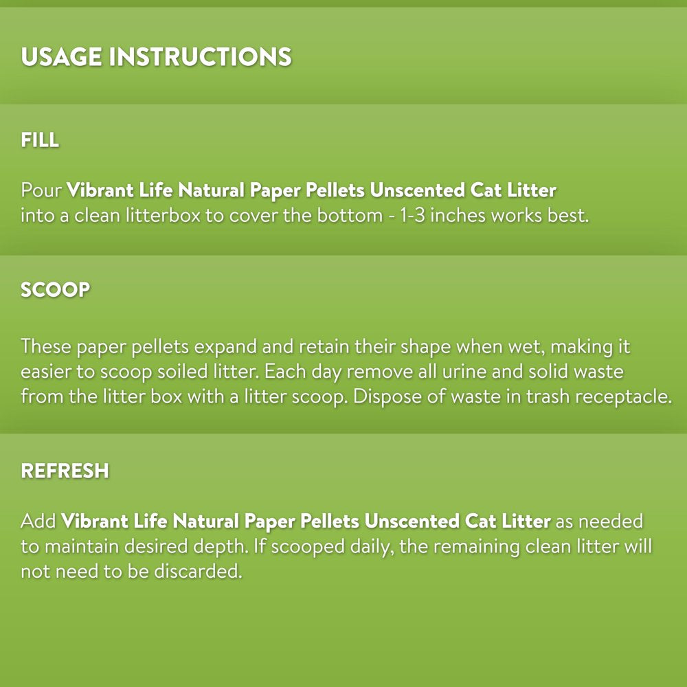 Vibrant Life Natural Unscented Paper Litter, 30 Lb
