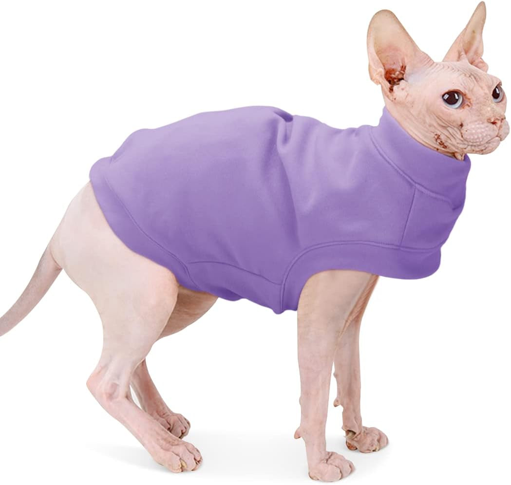 Soft Fleece Dog Sweatshirt - Warm Dog Sweaters for Small Medium Dogs Cats Cold Weather - Cat Sweater Pullover Stretchy Hoodie Easy on - Comfortable Dog Winter Clothes Pet Sweaters Vest for Doggie Animals & Pet Supplies > Pet Supplies > Dog Supplies > Dog Apparel Dociote Purple Medium 