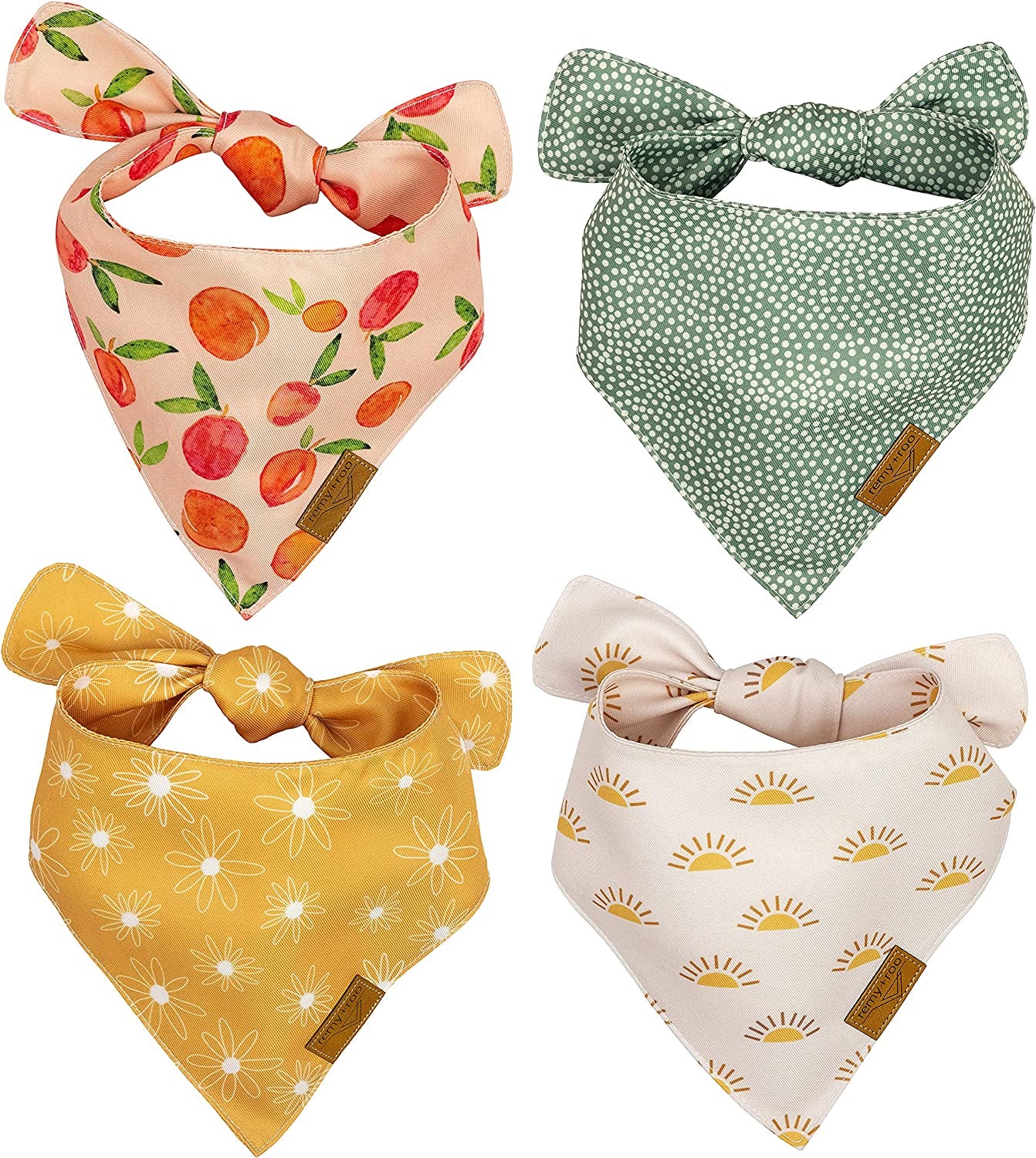 Remy+Roo Dog Bandanas - 4 Pack | Kathrine Set | Premium Durable Fabric | Unique Shape | Adjustable Fit | Multiple Sizes Offered (Small) Animals & Pet Supplies > Pet Supplies > Dog Supplies > Dog Apparel Remy+Roo XL  