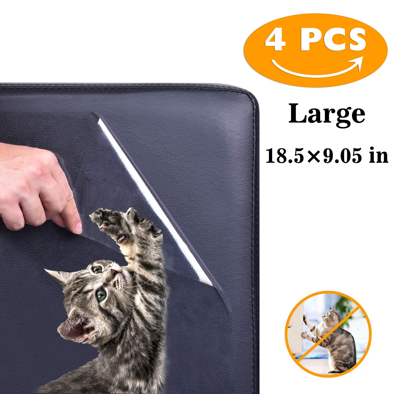 New Upgrade - 4PCS Large (18.5 X9.05Inch) Furniture Defender Cat Scratching Guard, Furniture Protectors from Pets, anti Cat Scratch Deterrent, Claw Proof Pads for Door