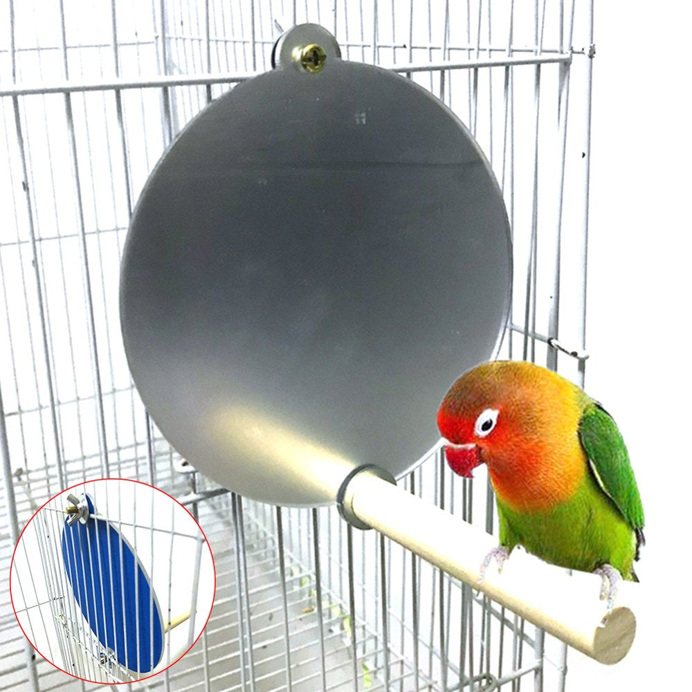 SANWOOD Pet Bird Parrot Wooden Stand Perch Hanging Mirror Cage Chew Bite-Resisntant Toy Animals & Pet Supplies > Pet Supplies > Bird Supplies > Bird Toys Sanwood   