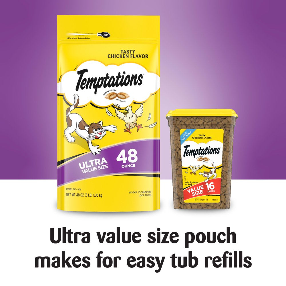 Temptations Chicken Flavor Topper, Crunchy & Soft Treat for Cat, 48 Oz. Animals & Pet Supplies > Pet Supplies > Cat Supplies > Cat Treats Mars Petcare   