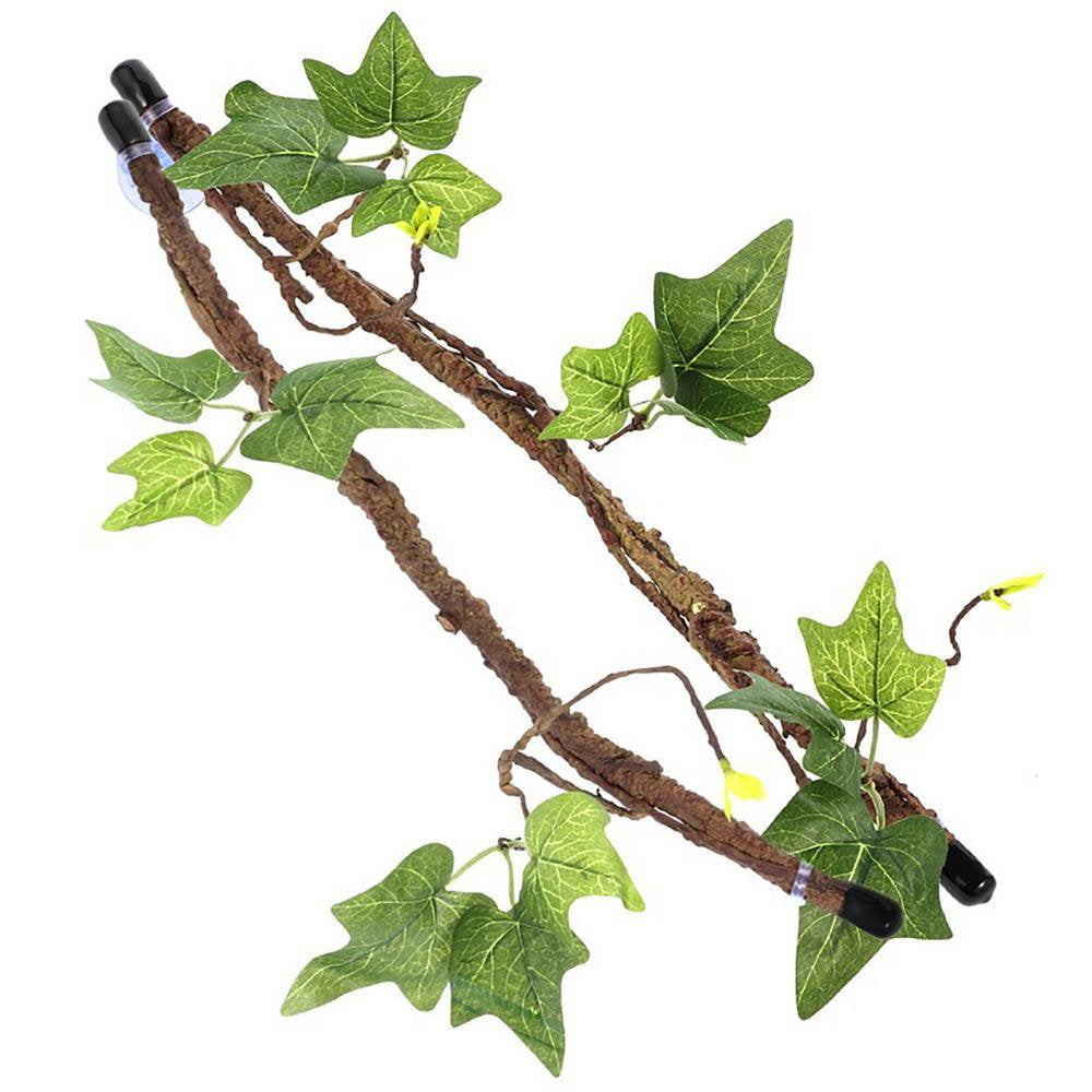 Fovolat 2Pcs Reptile Corner Branch Vines Plants - Terrarium Plant Decoration with Suction Cup - Habitat Decor Accessories for Climbing,Lizard,Bearded Dragon,Chameleon,Lizards,Gecko,Snakes (17.7In) Animals & Pet Supplies > Pet Supplies > Reptile & Amphibian Supplies > Reptile & Amphibian Habitat Accessories FF00252   