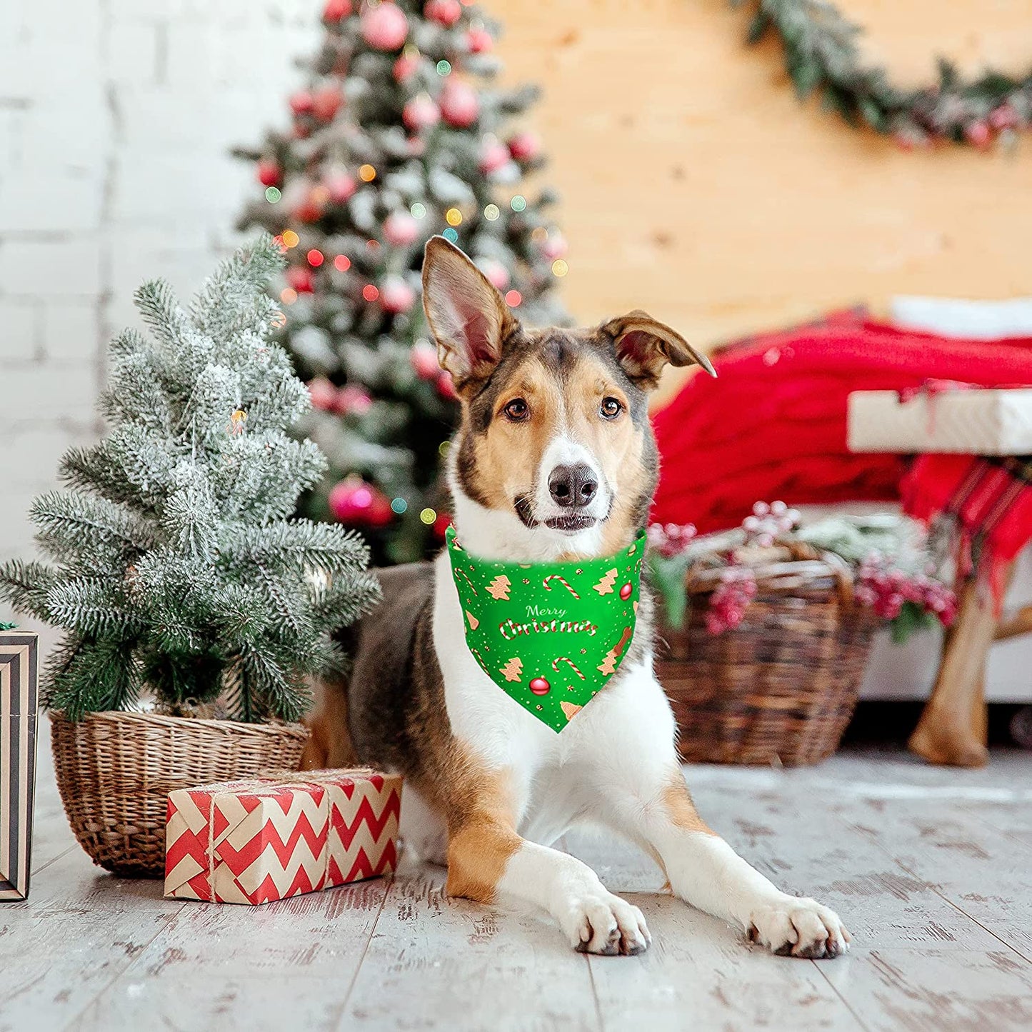 Dog Christmas Bandana,Nevirige Dog Bandanas Boy/Girl Breed 2 Pcs,Reversible Triangle Dog Scarf Bibs for Large Medium Dogs Animals & Pet Supplies > Pet Supplies > Dog Supplies > Dog Apparel NEVIRIGE   