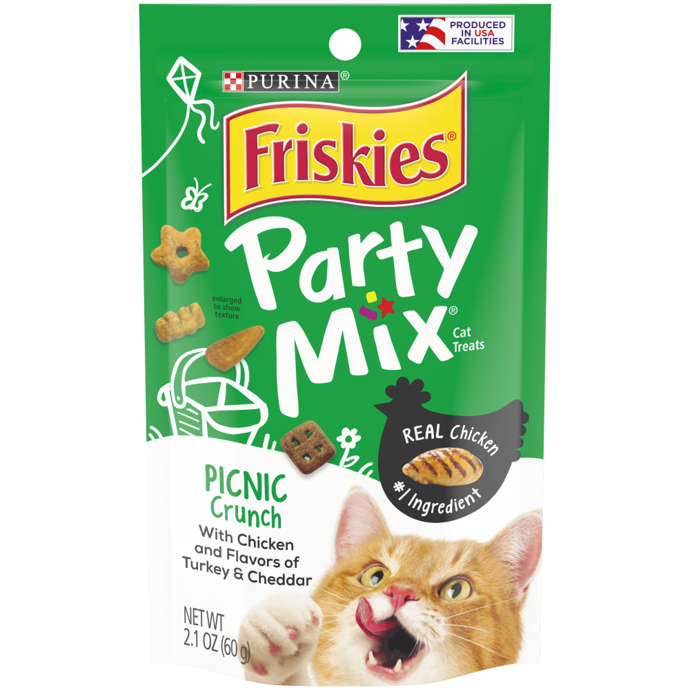 Friskies Cat Treats, Party Mix Picnic Crunch, 2.1 Oz. Pouch