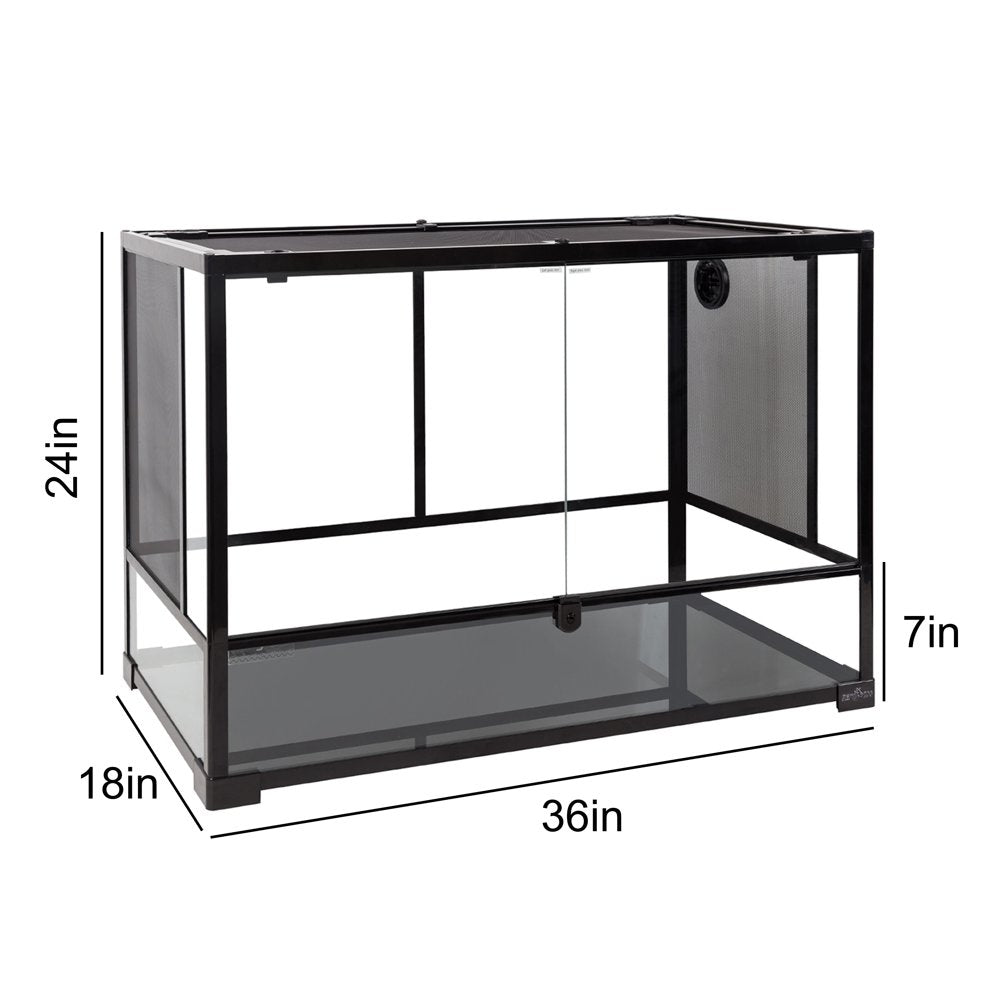 REPTIZOO Reptile Glass Terrarium, Double Hing Doors with Screen Ventilation Knock down Terrarium 36"×18"×24" Animals & Pet Supplies > Pet Supplies > Small Animal Supplies > Small Animal Habitat Accessories Etan Pet Supplies INC.   