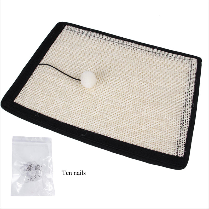 Pet Cat Scratching Post Board Cats Scratch Mat Sofa Sisal Pad Furniture Protector Scratcher with Fluffy Balls Animals & Pet Supplies > Pet Supplies > Cat Supplies > Cat Furniture Magicfly   