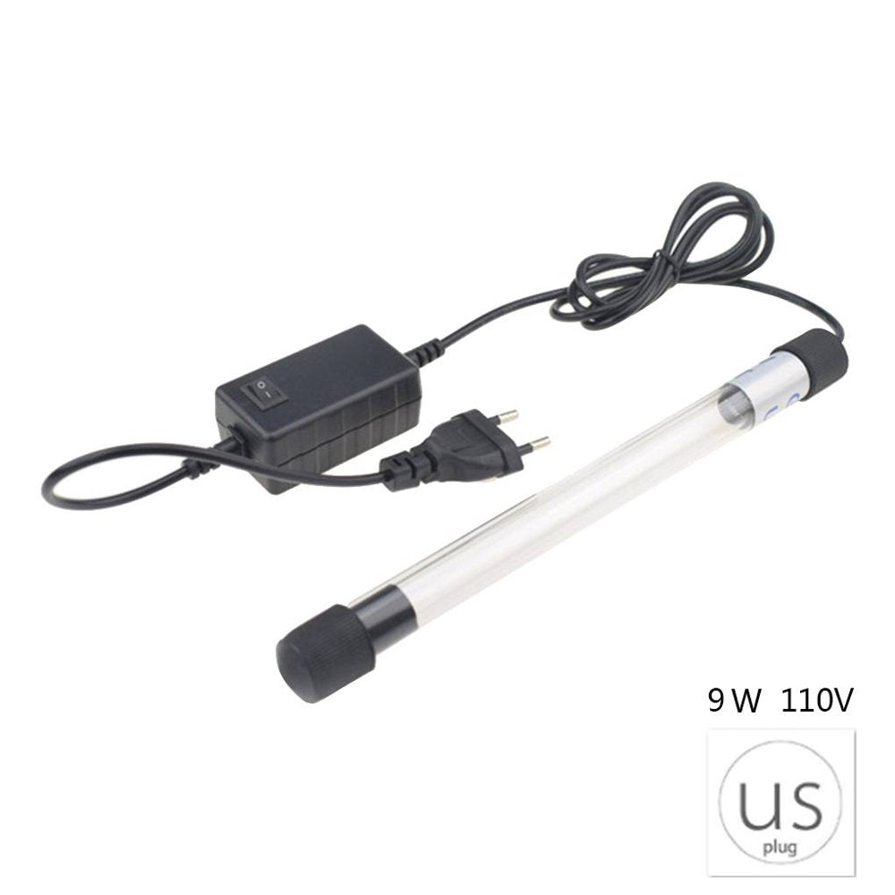 Petequip 5W/7W/9W/11W/13W Aquarium UV Sterilizer Ultraviolet Algae Removal Disinfection Tube Light Fish Tank UV Lamp US Plug Animals & Pet Supplies > Pet Supplies > Fish Supplies > Aquarium Lighting PetEquip 22 cm 9W 