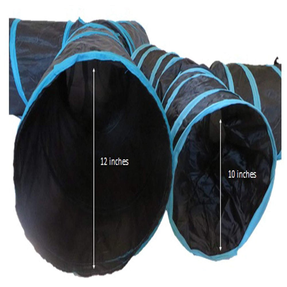 Feline Ruff Premium 4 Way Cat Tunnel. Extra Large 12 Inch Diameter and Extra Long. a Big Collapsible Play Toy. Wide Pet Tunnel Tube for Rabbits, Kittens, Large Cats, and Dogs. Black/Blue Animals & Pet Supplies > Pet Supplies > Cat Supplies > Cat Toys Feline Ruff   