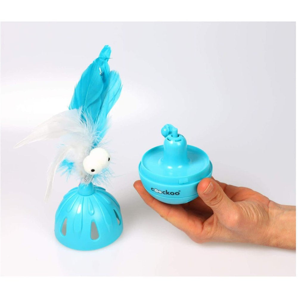 Coockoo Tumbler Noise Making Cat Toy and Treat Dispenser with Timer, Blue