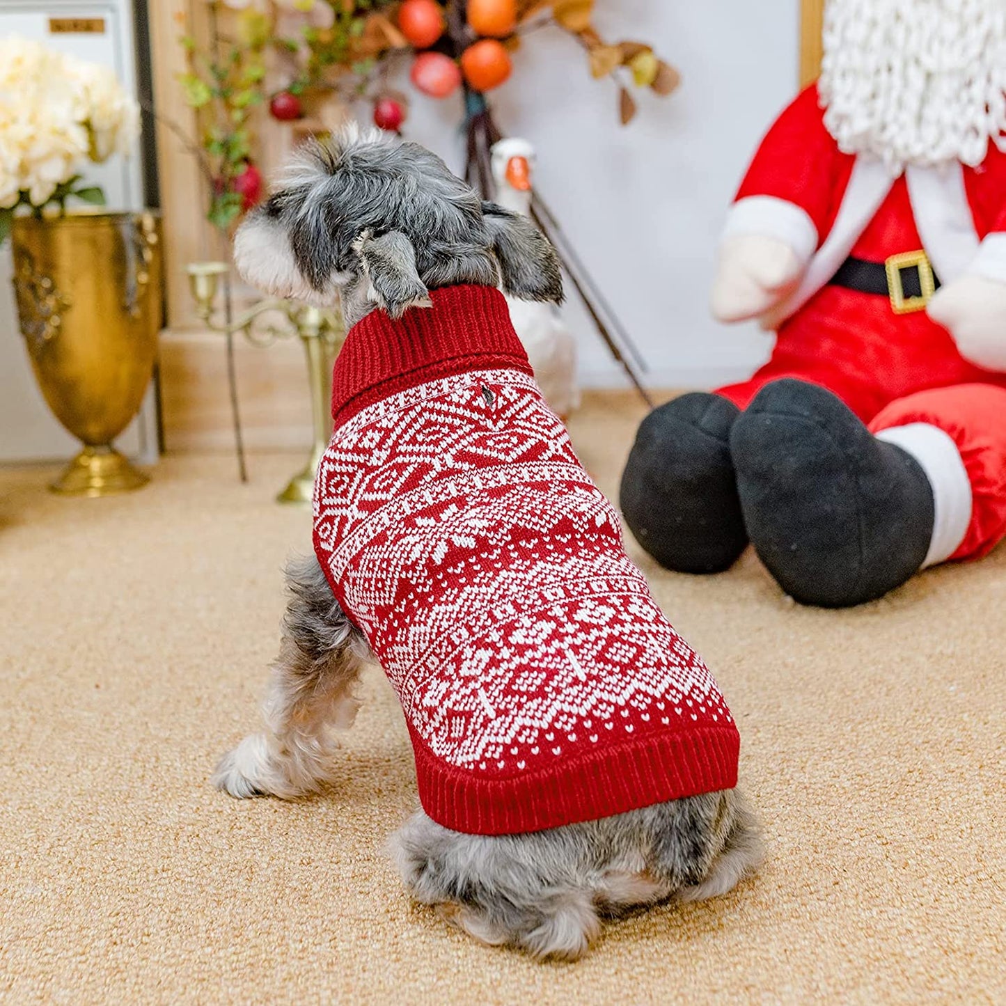 Dog Sweater Argyle - Warm Sweater Winter Clothes Puppy Soft Coat, Ugly Dog Sweater for Small Medium and Large Dogs, Pet Clothing Boy Girl Animals & Pet Supplies > Pet Supplies > Dog Supplies > Dog Apparel HOMIMP   