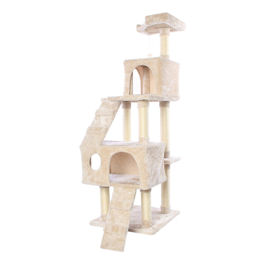CUPETS Cat Tree Pet Furniture 56" Cat Condo with House,Cat Scratching Post Indoor for Kittens and Cats Animals & Pet Supplies > Pet Supplies > Cat Supplies > Cat Furniture Automart   
