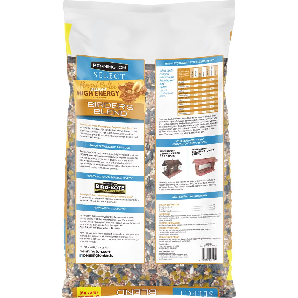 Pennington, High Energy, Peanut Butter Delight Wild Bird Food Mix, 5 Lb. Animals & Pet Supplies > Pet Supplies > Bird Supplies > Bird Food Central Garden and Pet   