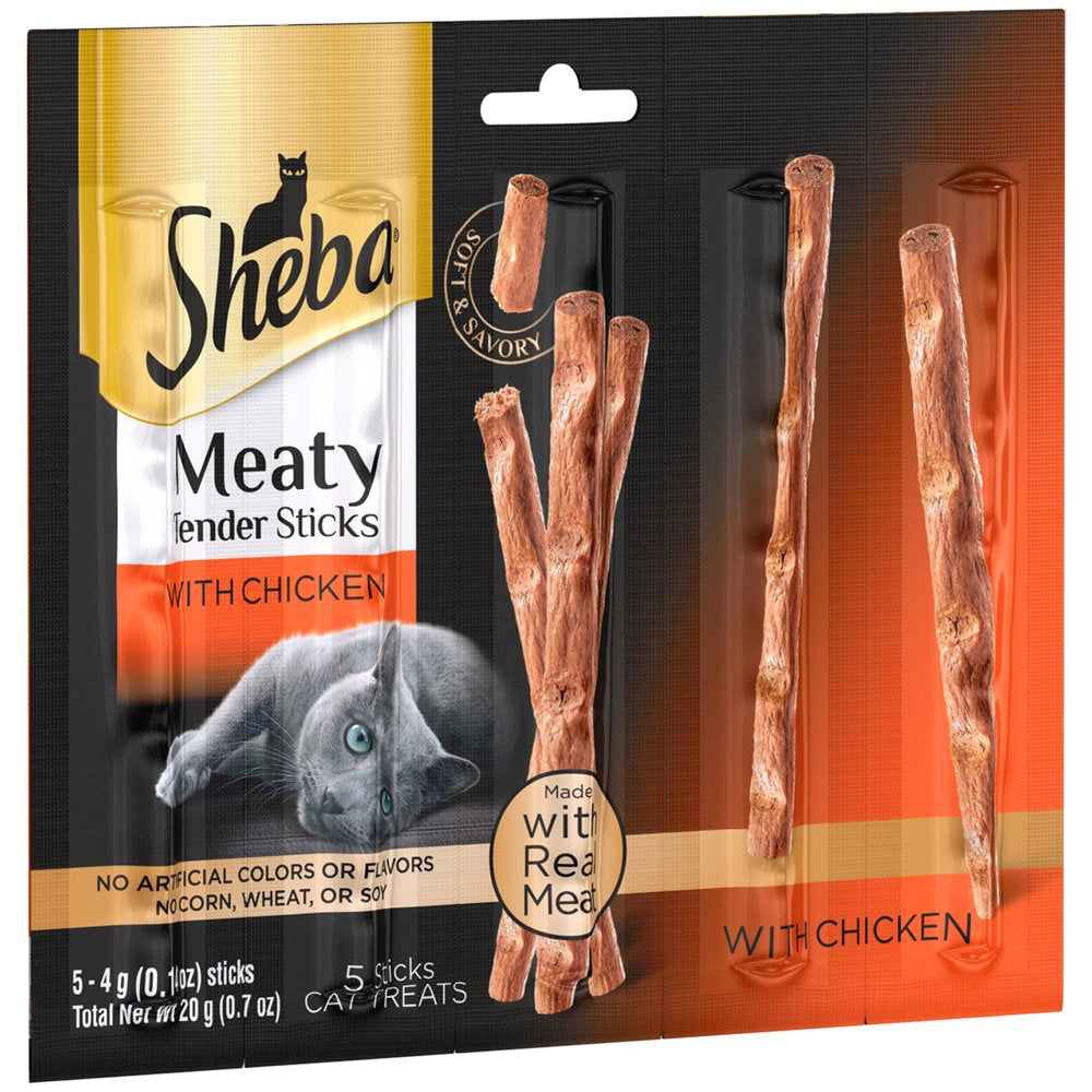 SHEBA Chicken Flavor Soft & Stick Treats for Cat, 0.7 Oz. (5 Count) Animals & Pet Supplies > Pet Supplies > Cat Supplies > Cat Treats Mars Petcare   