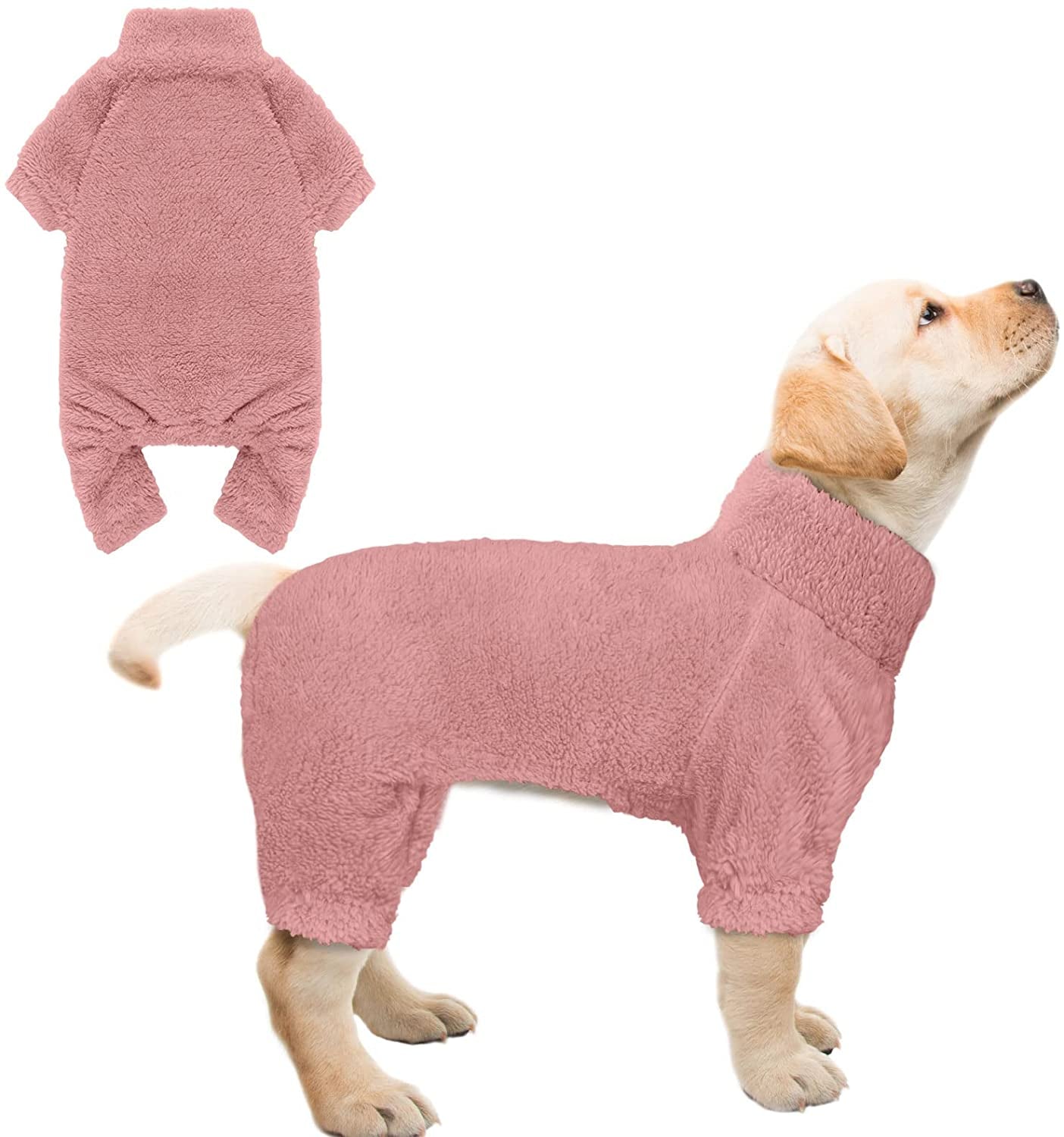 Fuzzy Dog Pajamas Turtleneck Dog Clothes Warm Soft Cozy Lightweight Dog Pjs Dog Sweaters for Small Dogs(Pink-Xs) Animals & Pet Supplies > Pet Supplies > Dog Supplies > Dog Apparel Stpiatue Pink Small 