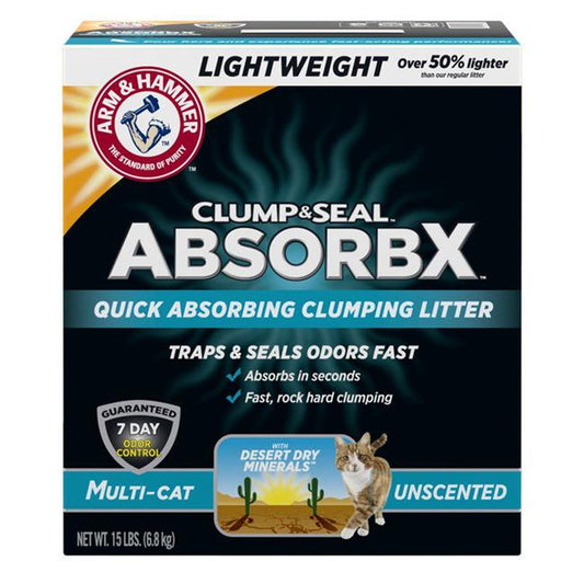 Church & Dwight 15 Lbs Arm & Hammer Absorbx Lightweight Unscented Clumping Cat Litter Animals & Pet Supplies > Pet Supplies > Cat Supplies > Cat Litter Church & Dwight   