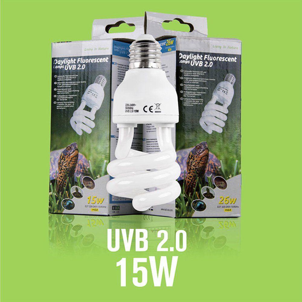 Reptile UVB Energy Saving Tortoise Basking Spiral Lamp Heat Light Bulb for Reptiles Truly Sun-Like Bright Amphibian Pet  STAGA   
